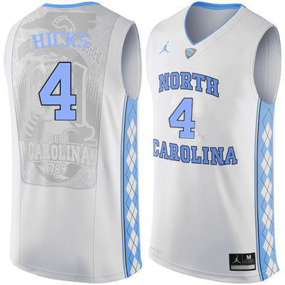 Men North Carolina Tar Heels #4 Isaiah Hicks College Basketball Jerseys Sale-White